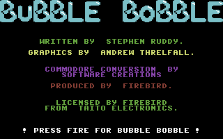 Bubble Bobble screenshot 4 for Commodore 64
